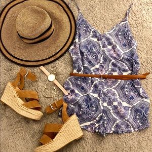 VICTORIA'S SECRET Purple Paisley Romper Size S/P